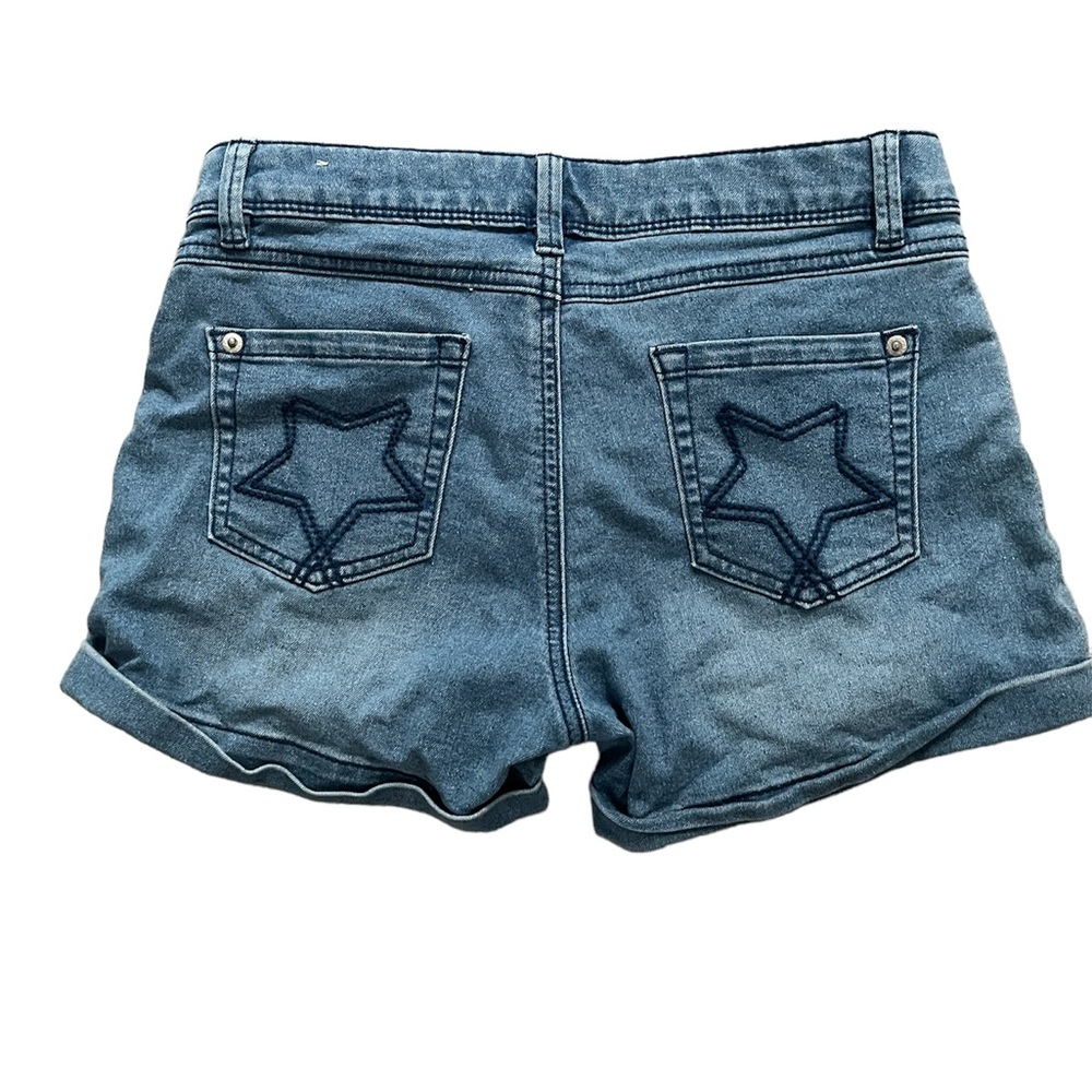 Denim Star Embroidered Women’s Shorts - Blue